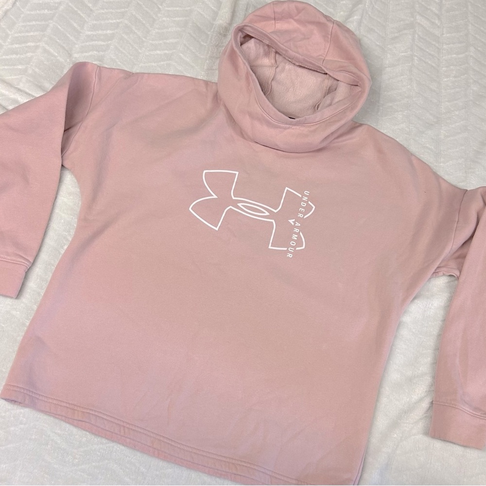 Under Armour sweat shirt high neck hoodie women’s medium, pink